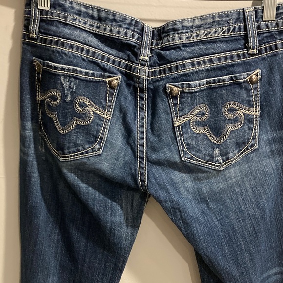 Express Dark Blue Flare Jeans - Picture 4 of 4